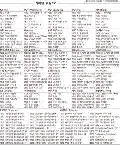 11월25일(목) 케이블·위성TV 편성표