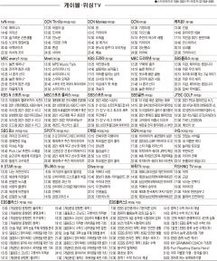 11월29일(월) 케이블·위성TV 편성표