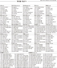 12월27일(월) 케이블·위성TV 편성표