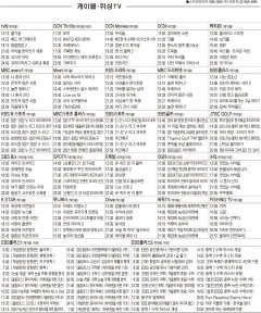 1월10일(월) 케이블·위성TV 편성표