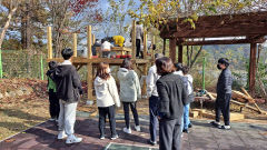 [작은 학교 큰 꿈] 영주 단산중, 전교생 목공구조물 제작 학습 '호응'