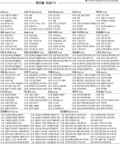 2월14일(월) 케이블·위성TV 편성표
