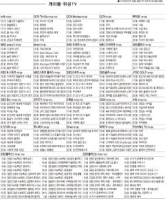 3월7일(월) 케이블·위성TV 편성표