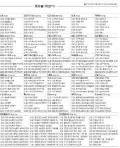 4월25일(월) 케이블·위성TV 편성표
