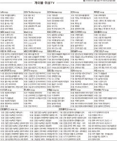 5월23일(월) 케이블·위성TV 편성표