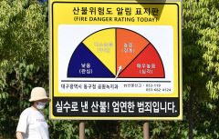 [포토뉴스] 산불위험도 표지판 '높음 단계'