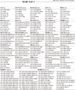 6월6일(월) 케이블·위성TV 편성표