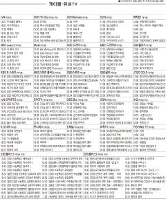 6월13일(월) 케이블·위성TV 편성표