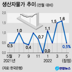 5월 생산자물가 또 상승 ...6월 돼지고기, 경유, 달걀, 햄버거 소비자 가격 더 오른다
