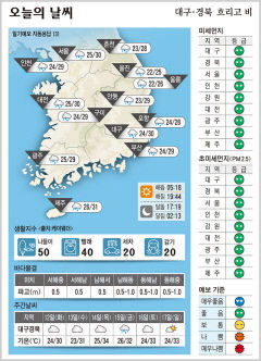 대구·경북 오늘의 날씨(7월 11일)...낮최고기온 대구 30, 구미·안동29, 포항 28도