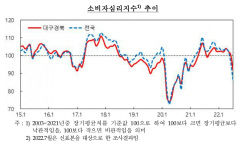 대구경북 7월 소비자심리지수 8.7 포인트 하락…11개월만에 100 아래로 추락