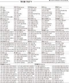 8월1일(월) 케이블·위성TV 편성표