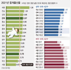 대구 합계출산율 0.78명 '전국 하위권'…서구 0.47명·남구 0.55명으로 더 낮아