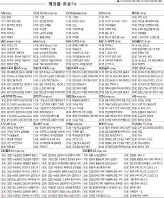 8월25일(목) 케이블·위성TV 편성표