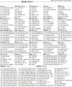 9월7일(수) 케이블·위성TV 편성표