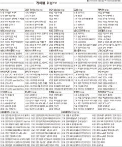9월9일(금) 케이블·위성TV 편성표
