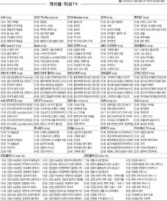 9월19일(월) 케이블·위성TV 편성표