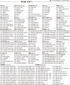 9월22일(목) 케이블·위성TV 편성표