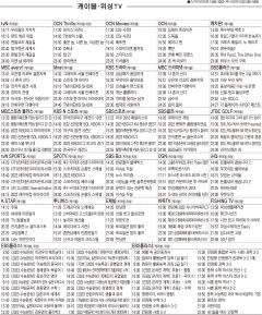 9월27일(화) 케이블·위성TV 편성표
