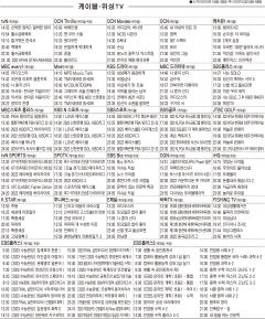 9월29일(목) 케이블·위성TV 편성표