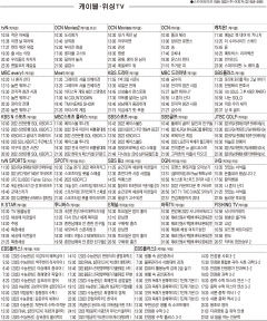 10월3일(월) 케이블·위성TV 편성표