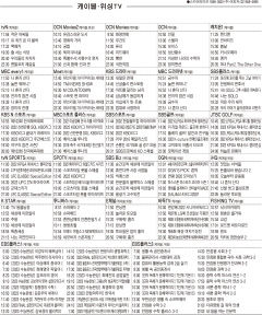 10월10일(월) 케이블·위성TV 편성표