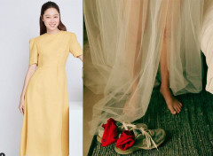 케빈오 ♥공효진, 운동화와 빨간 양말·시스루 웨딩드레스 자태 공개