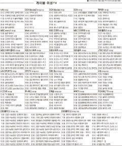 11월3일(목) 케이블·위성TV 편성표