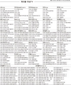 11월7일(월) 케이블·위성TV 편성표