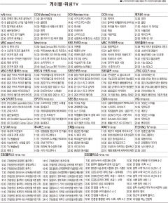 11월23일(수) 케이블·위성TV 편성표