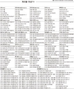 11월28일(월) 케이블·위성TV 편성표