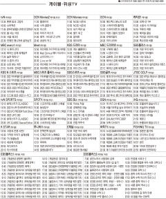 12월12일(월) 케이블·위성TV 편성표