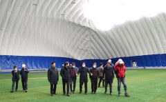 경주시 국내 최초 에어돔 축구 훈련장 내달 개장…전국 최고 전지 훈련장 조성