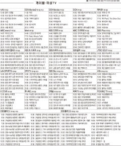 1월19일(목) 케이블·위성TV 편성표