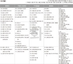 1월24일(화) TV 편성표