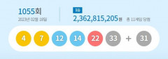 제1055회 로또 1등 당첨자 11명, 각 23억6천만원