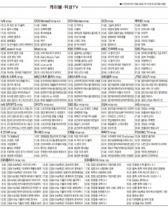 3월6일(월) 케이블·위성TV 편성표