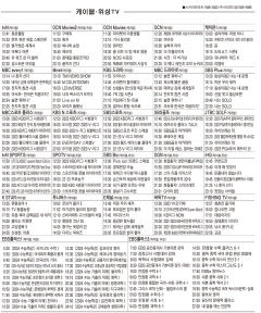 3월15일(수) 케이블·위성TV 편성표