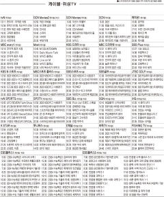 3월20일(월) 케이블·위성TV 편성표