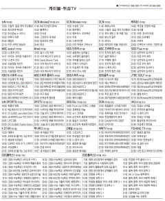 5월8일(월) 케이블·위성TV 편성표