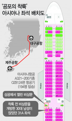 '공포의 착륙' 아시아나 항공, 비상구 좌석 판매 중단