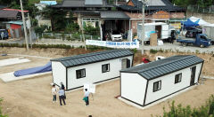 경북 폭우 피해 이재민 거주 '임시주택 1호' 마련