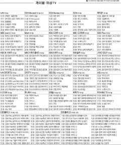 8월14일(월) 케이블·위성TV 편성표