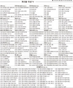 8월31일(목) 케이블·위성TV 편성표