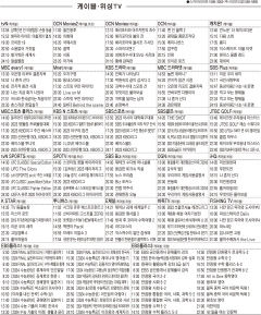 9월12일(화) 케이블·위성TV 편성표