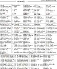 9월12일(화) 케이블·위성TV 편성표