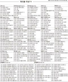 10월10일(화) 케이블·위성TV 편성표