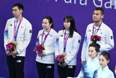 대구 달서구청 장애인 수영팀 강정은, 2022 항저우 아시안패러게임 수영 혼성 계영 4×100m 동메달 획득