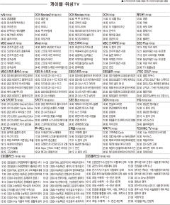 10월31일(화) 케이블·위성TV 편성표