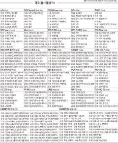 11월8일(수) 케이블·위성TV 편성표
